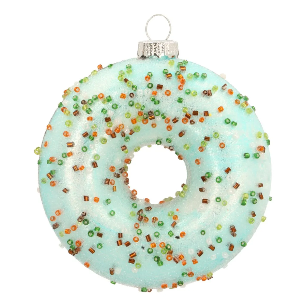 Christmas Ornament Donut 10cm Light Blue