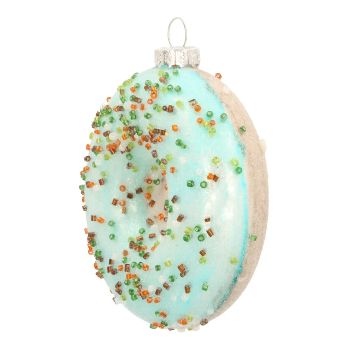 Christmas Ornament Donut 10cm Light Blue
