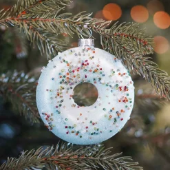 Christmas Ornament Donut 10cm Light Blue