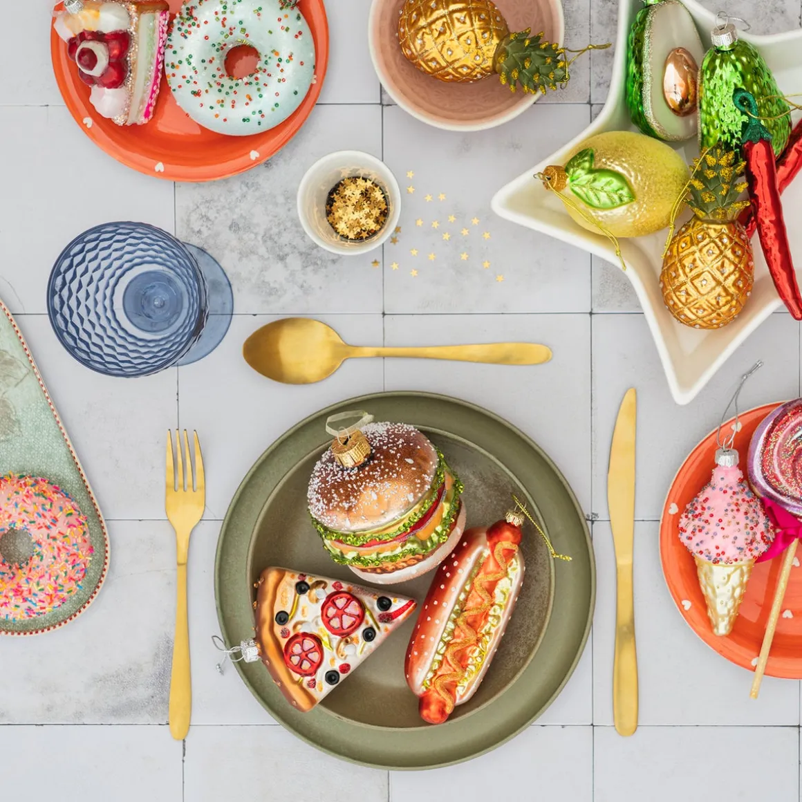 Christmas Ornament Donut 10cm Light Blue