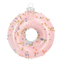 Christmas Ornament Donut 10cm Pink