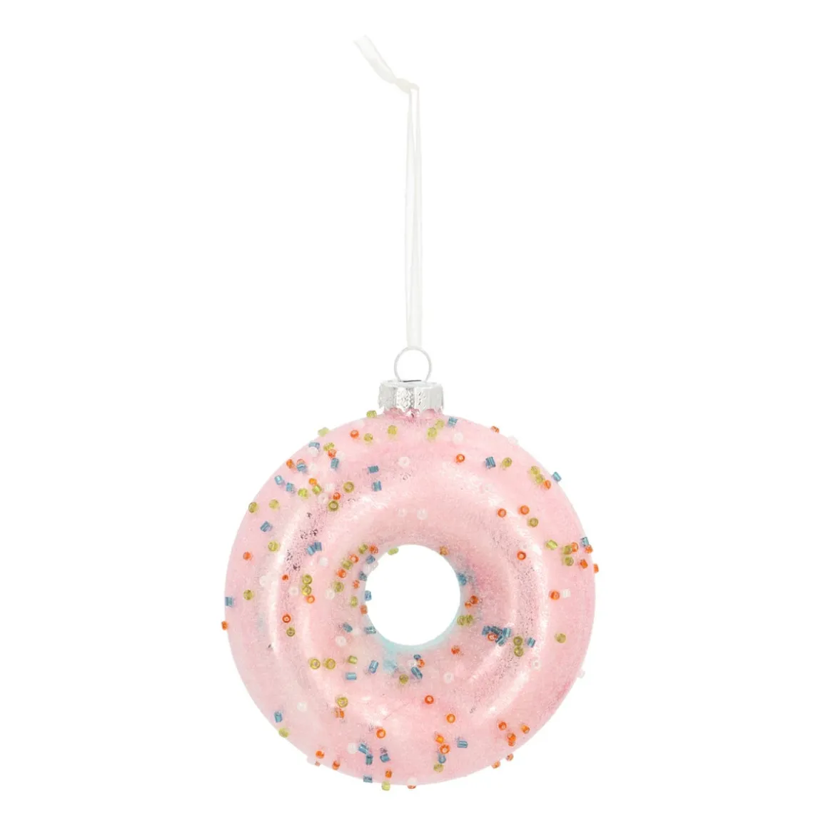 Christmas Ornament Donut 10cm Pink