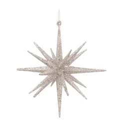 Christmas Ornament Geometric Star | 3D | Champagne | Plastic | 15cm