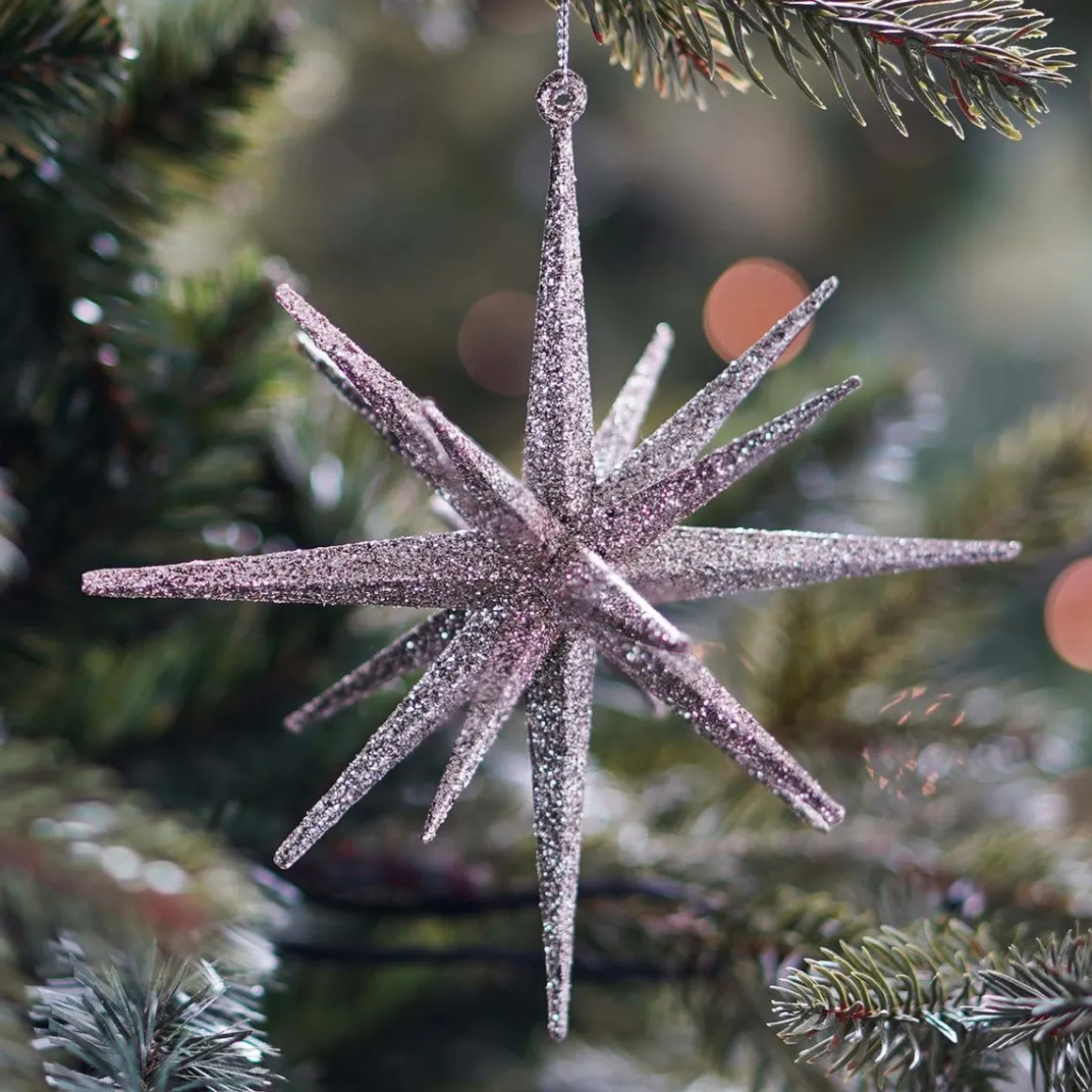 Christmas Ornament Geometric Star | 3D | Champagne | Plastic | 15cm