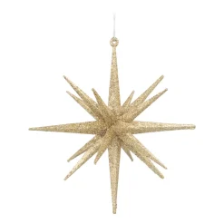 Christmas Ornament Geometric Star | 3D | Light Gold | Plastic | 15cm