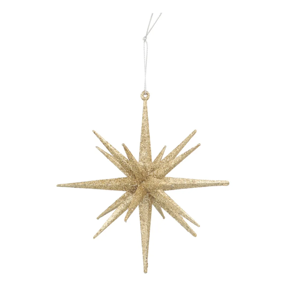 Christmas Ornament Geometric Star | 3D | Light Gold | Plastic | 15cm