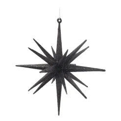 Christmas Ornament Geometric Star | 3D | Black | Plastic | 15cm