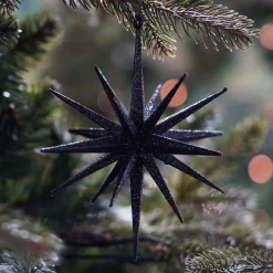 Christmas Ornament Geometric Star | 3D | Black | Plastic | 15cm