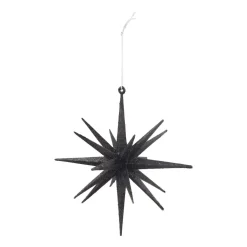 Christmas Ornament Geometric Star | 3D | Black | Plastic | 15cm