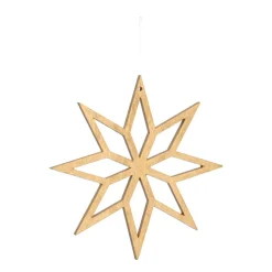 Christmas Ornament Geometric Star Wood 12 Cm Gold