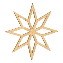 Christmas Ornament Geometric Star Wood 12 Cm Gold