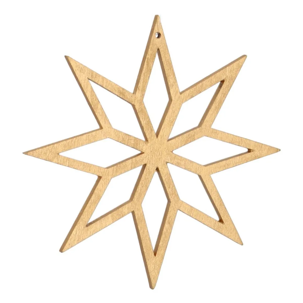 Christmas Ornament Geometric Star Wood 12 Cm Gold