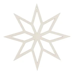 Christmas Ornament Geometric Star Wood 12 Cm White