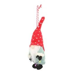 Christmas Ornament Gnome With Lights 12 Cm Fabric