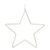Christmas Ornament Metal Star With Beads | Champagne | 14cm