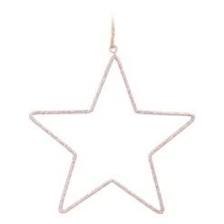 Christmas Ornament Metal Star With Beads | Pink | 14cm