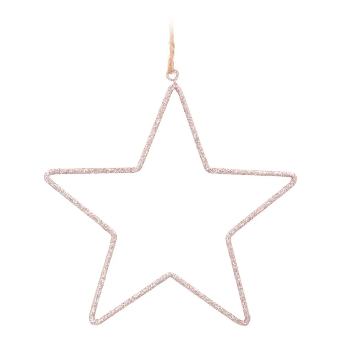 Christmas Ornament Metal Star With Beads | Pink | 14cm
