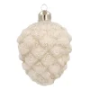 Christmas Ornament Pine Cone | Antique Silver | Glass | 10 Cm