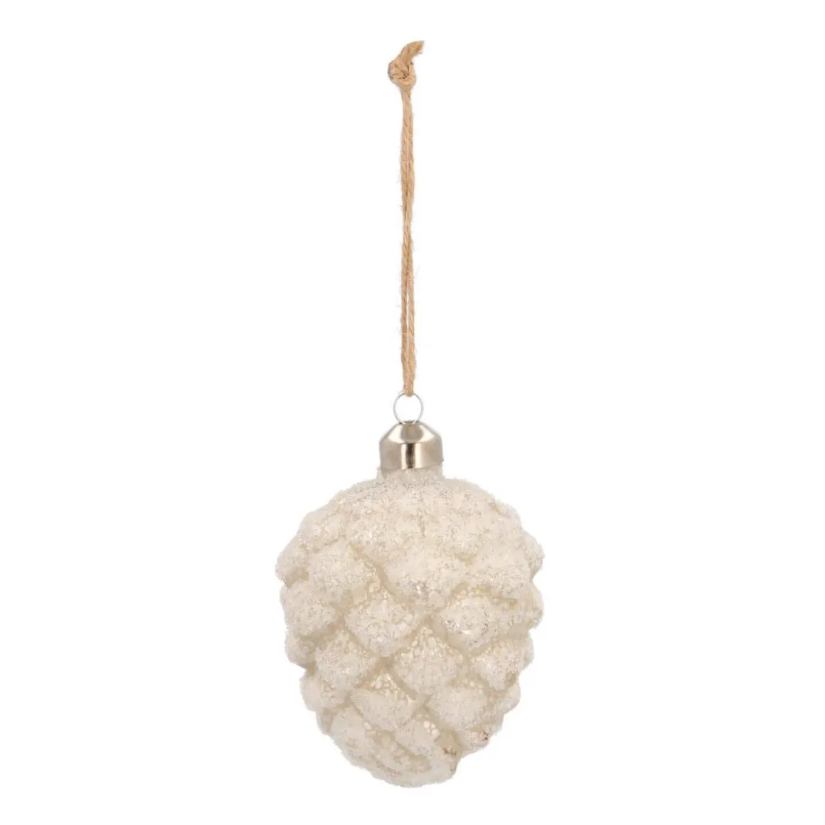 Christmas Ornament Pine Cone | Antique Silver | Glass | 10 Cm