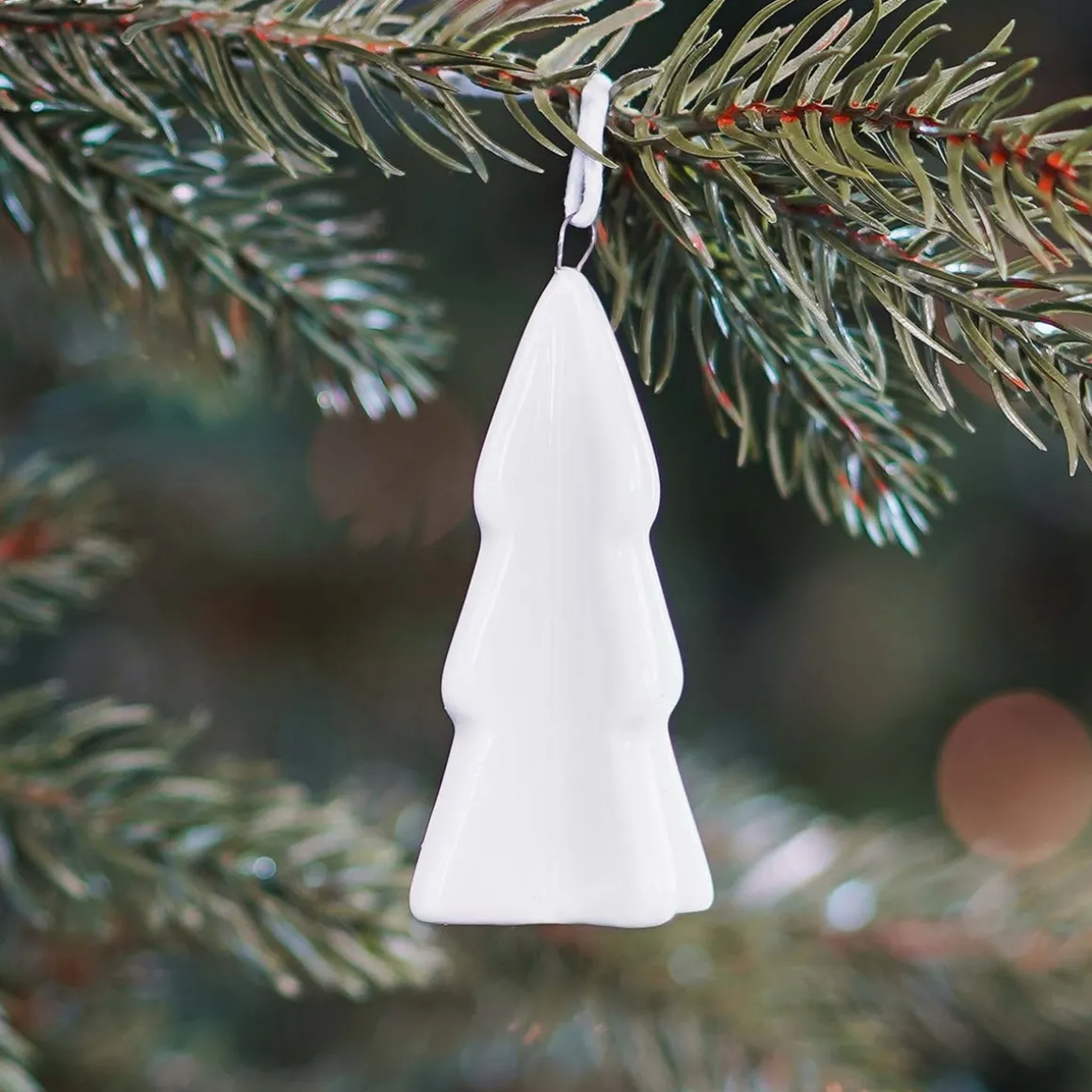 Christmas Ornament Porcelain 3D Christmas Tree | White | 7 Cm