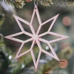 Christmas Ornament Wooden Star | Brown | 12 Cm