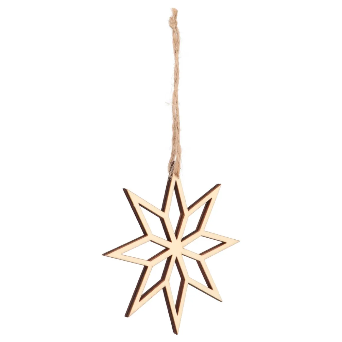 Christmas Ornament Wooden Star | Brown | 12 Cm