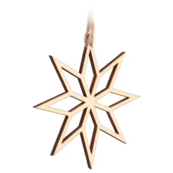 Christmas Ornament Wooden Star | Brown | 12 Cm
