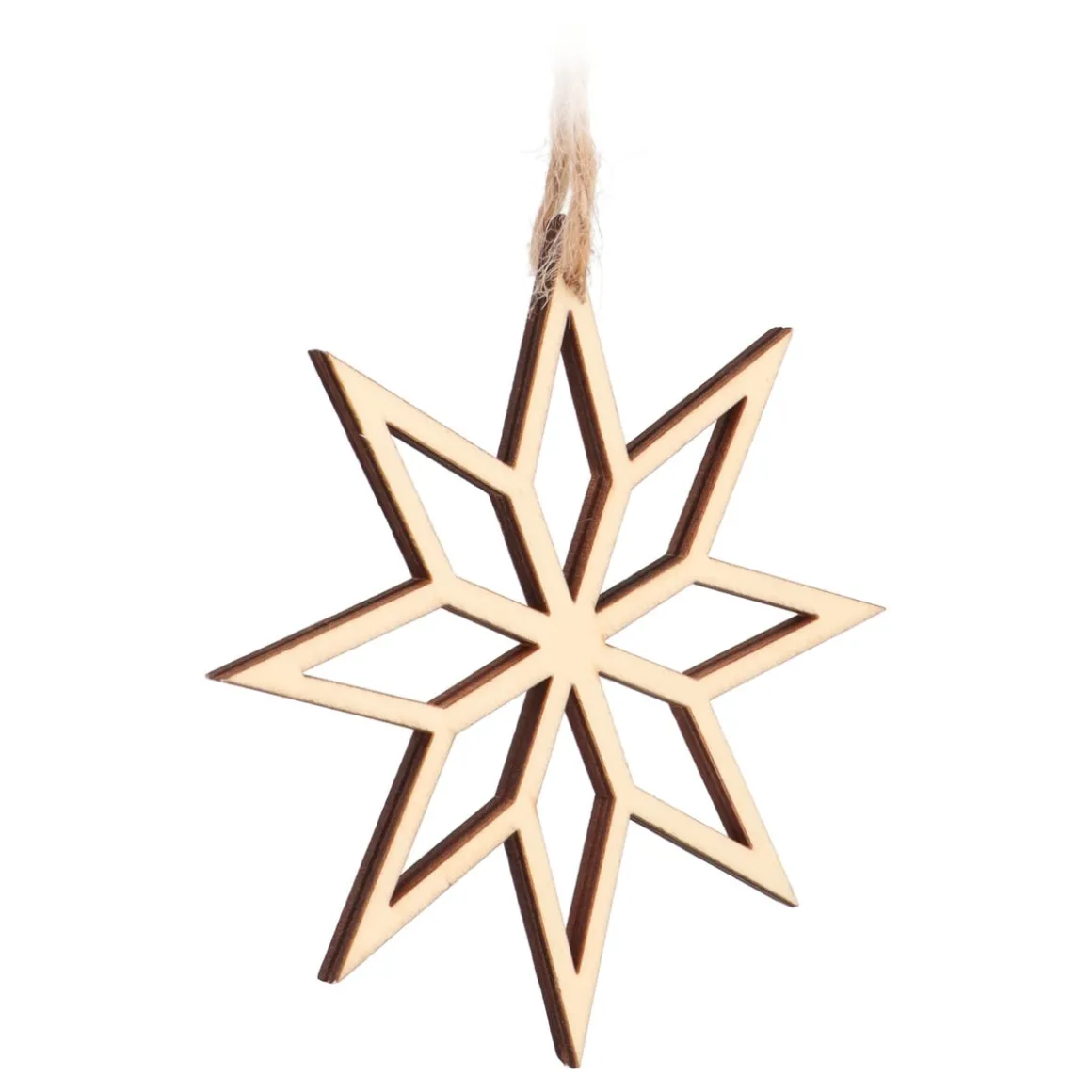 Christmas Ornament Wooden Star | Brown | 12 Cm