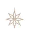 Christmas Ornament Wooden Star | Champagne | Glitter | 12 Cm