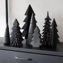 Christmas Tree Black 19cm Polyresin