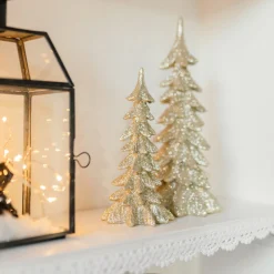 Christmas Tree Champagne 27cm Polyresin