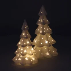 Christmas Tree Porcelain 17 Cm White LED