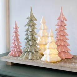 Christmas Tree Porcelain 17 Cm White LED