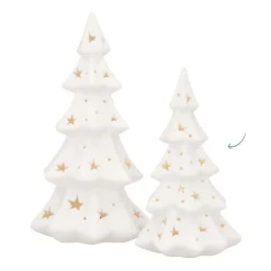 Christmas Tree Porcelain 17 Cm White LED