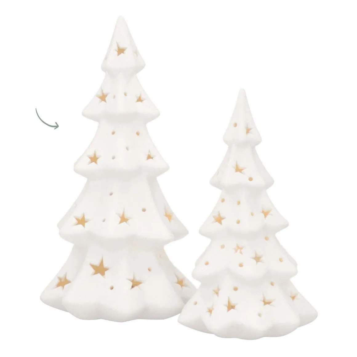 Christmas Tree Porcelain 22 Cm White LED