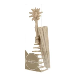 Christmas Tree Topper Shining Star 35cm Champagne