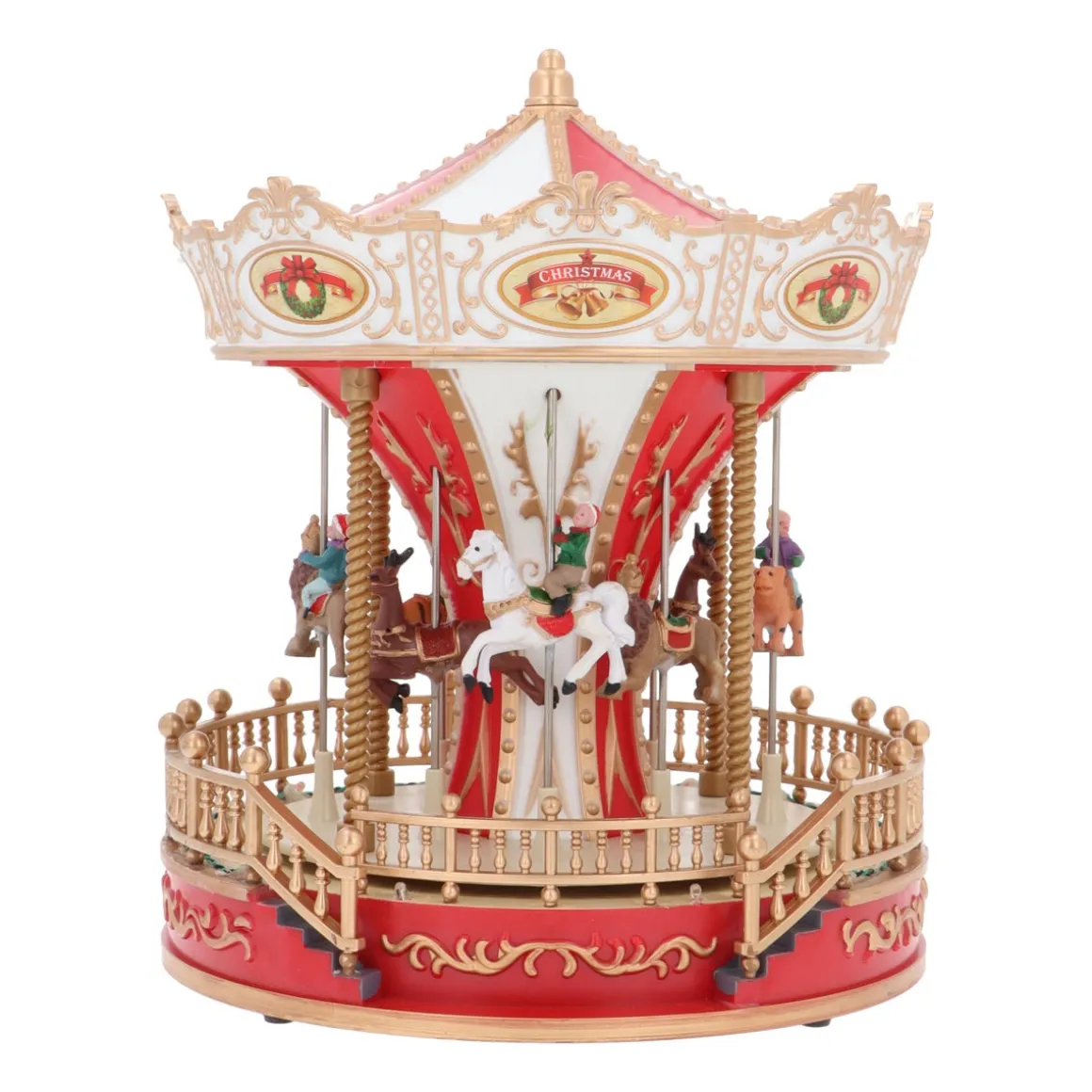 Christmas Village Carousel With Music And LED