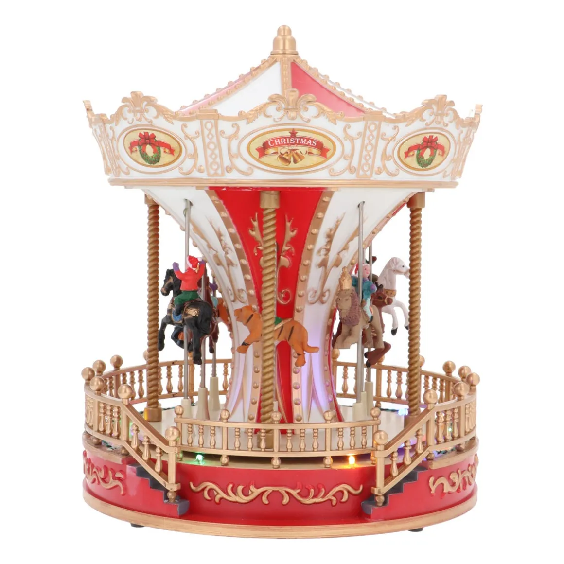 Christmas Village Carousel With Music And LED