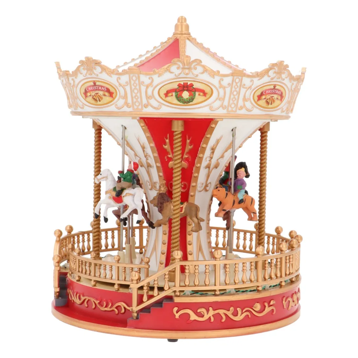 Christmas Village Carousel With Music And LED