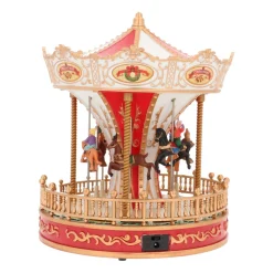 Christmas Village Carousel With Music And LED