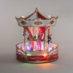 Christmas Village Carousel With Music And LED