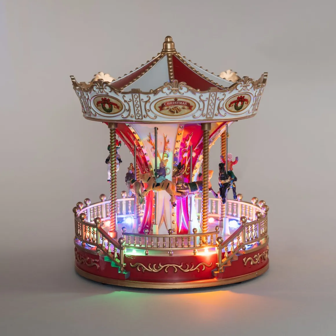 Christmas Village Carousel With Music And LED
