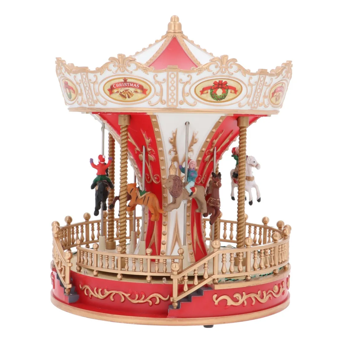 Christmas Village Carousel With Music And LED
