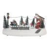 Christmas Village Ice Rink | 4 Moving Skaters | LED Lighting | Music | 29cm Wide