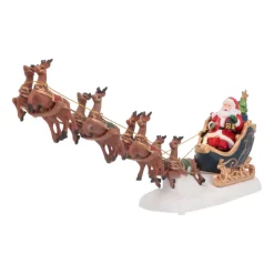 Christmas Village Santa With Reindeer | LED Lighting | 36cm Long