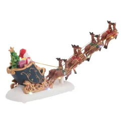 Christmas Village Santa With Reindeer | LED Lighting | 36cm Long