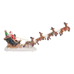 Christmas Village Santa With Reindeer | LED Lighting | 36cm Long