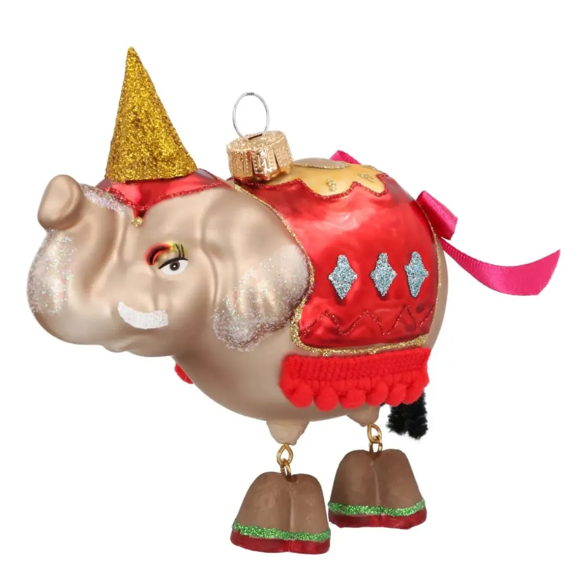 Circus Elephant Christmas Ornament | Glass | 11 Cm