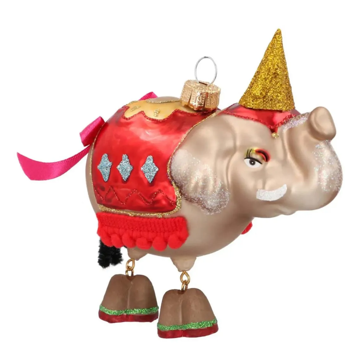 Circus Elephant Christmas Ornament | Glass | 11 Cm