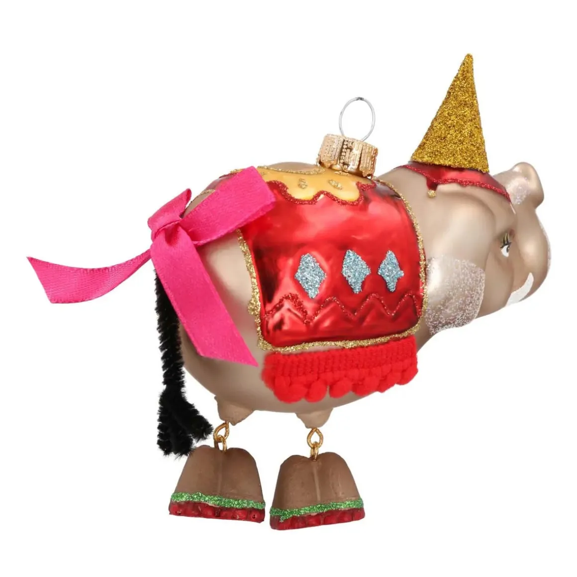 Circus Elephant Christmas Ornament | Glass | 11 Cm